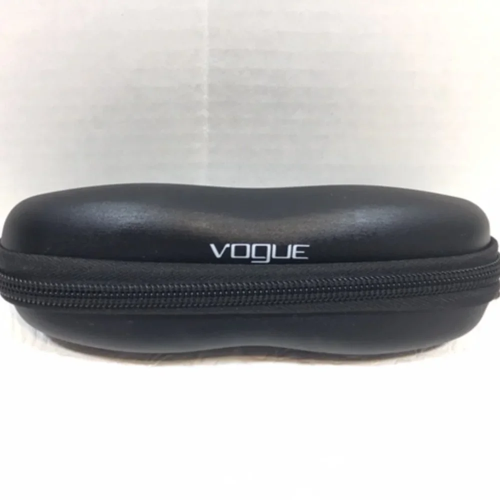 Vogue Black Eyeglasses Hard Zipper Zip Around Case